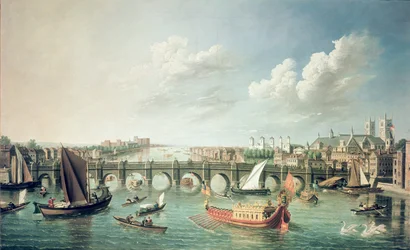 De Theems onder de Westminster Bridge